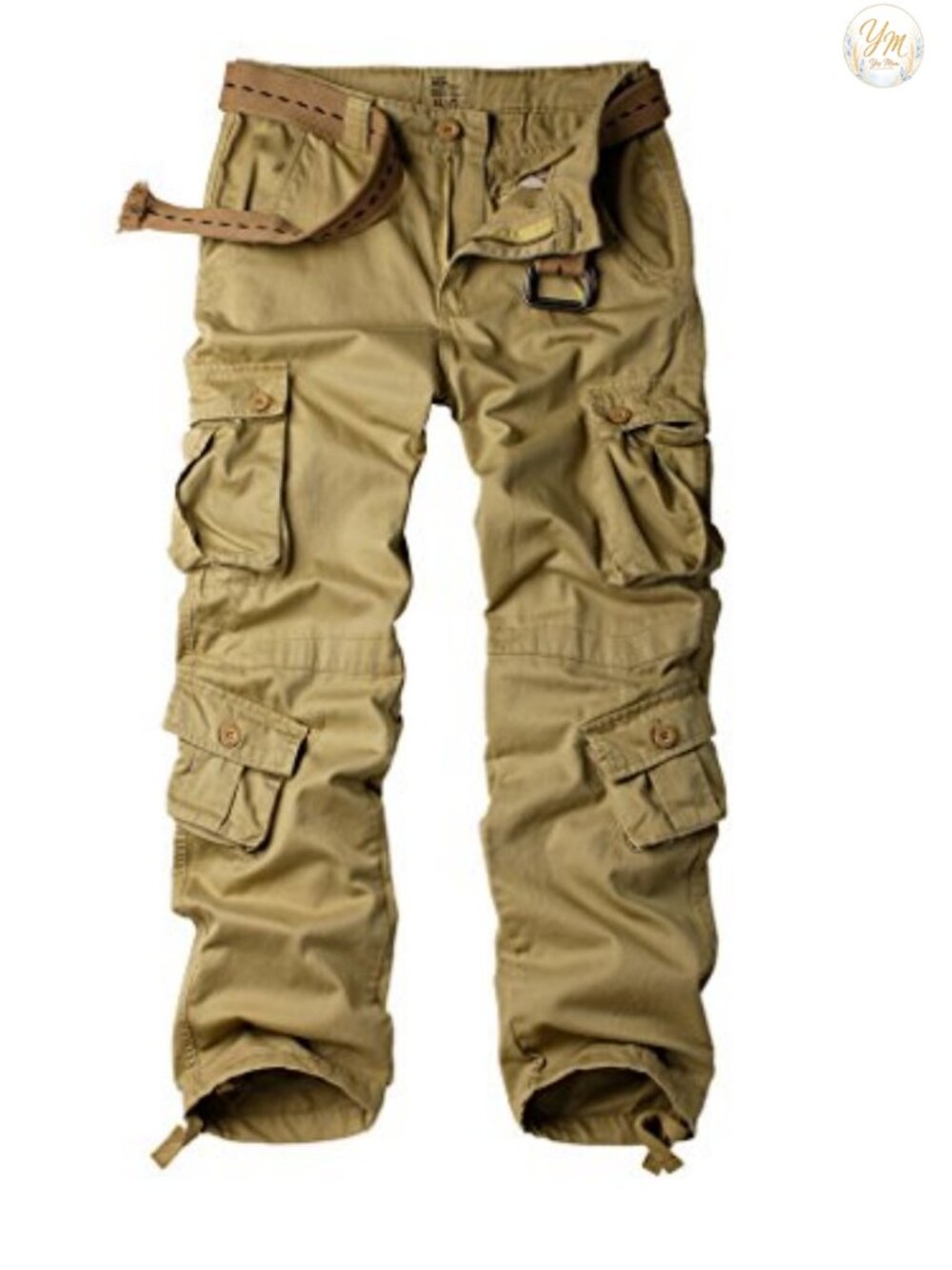 Men's Camo Cargo Work Pants 100% Cotton Tactical 8 Pockets Relaxed Fit